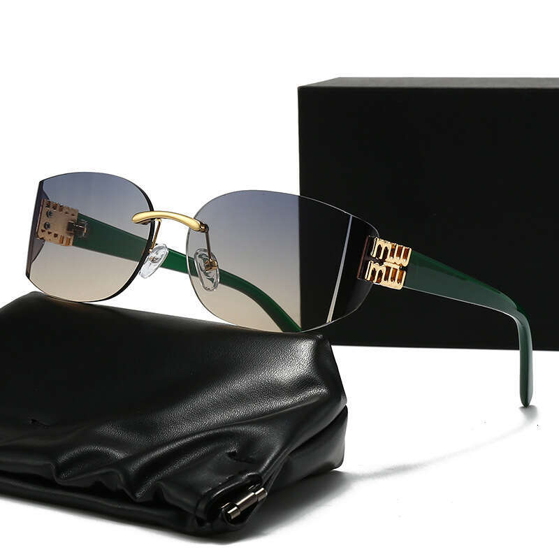 Sunglasses M Letter Frameless Cut Edge High End Design with UV Protection for Daily Outdoor Wear Gift High Quality Texture