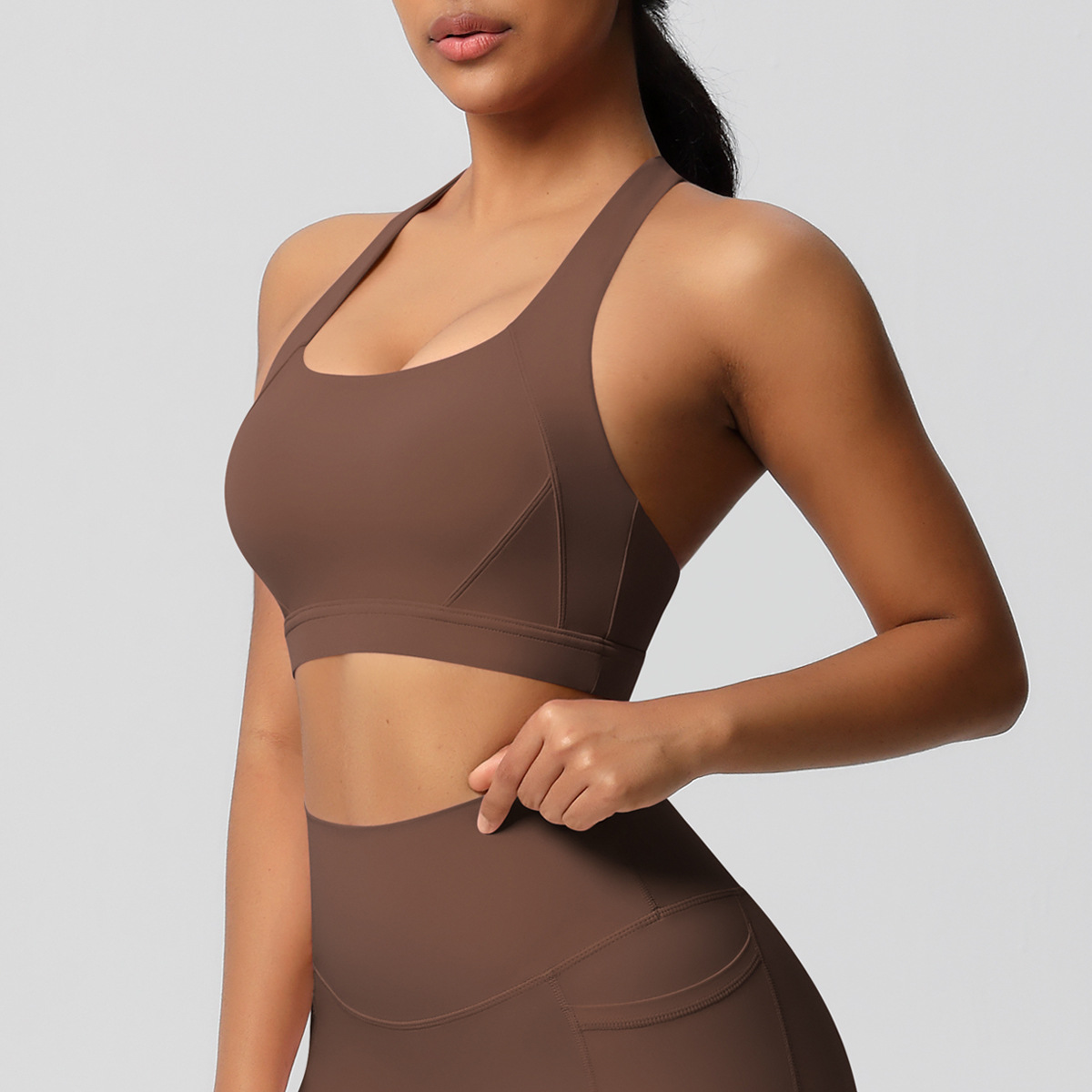 New Brushed Yoga Tank Top Sports Bra: Shock-Absorbing, High-Performance Pilates, Running, and Fitness Yoga Wear