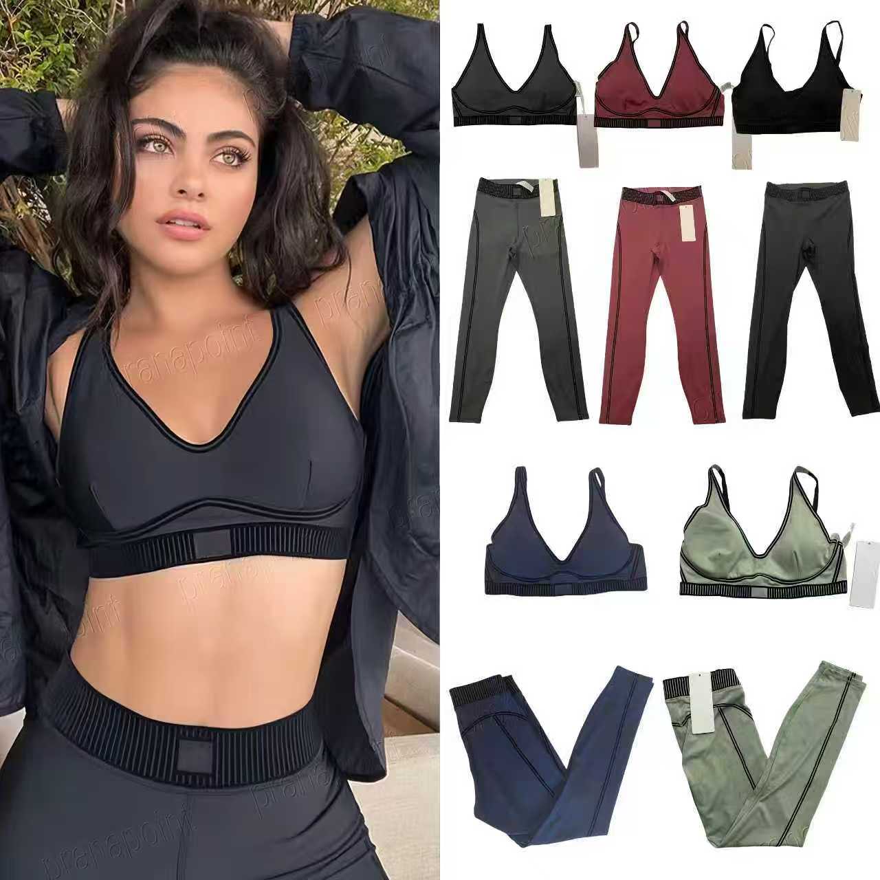 2026 10A Women's Yoga Quick-drying Sports Bra Fashion High Waist Hip bra+legging Tummy Tights Breathable Yoga Fiess Running Alosetisms set Women clothes