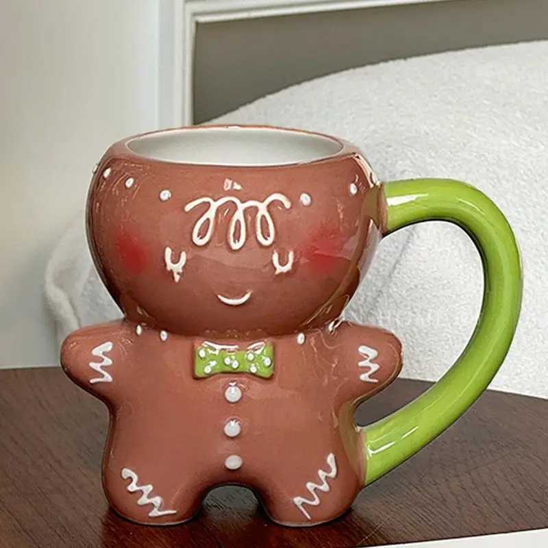 New Gingerbread Man Coffee Mugs Ceramic Porcelain Gingerbread Man Cup Lovely Breakfast Christmas gingerbread man coffee cups H260323