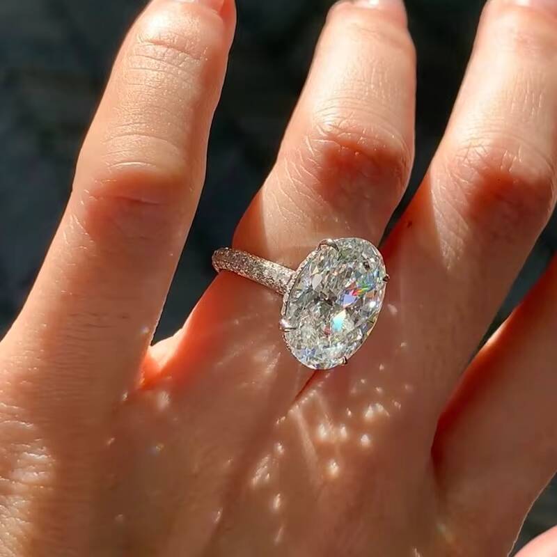 2CT Oval Cut Lab Create Lab Grown Diamond Jewelry IGI GIA Women Jewelry Halo Ring