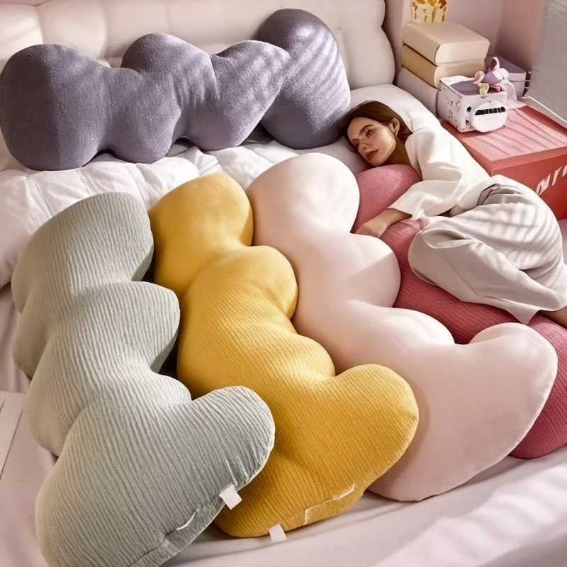 Versatile Cloud Wave Leg Pillow - Soft Polyester Hand-Washable Perfect for Bedroom Living Room Decor H260323