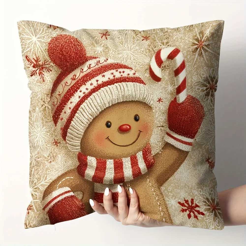 Festive Christmas Themed Pillowcases Gingerbread Snowman Reindeer Santa Designs New Year home decoration 1PC H260323