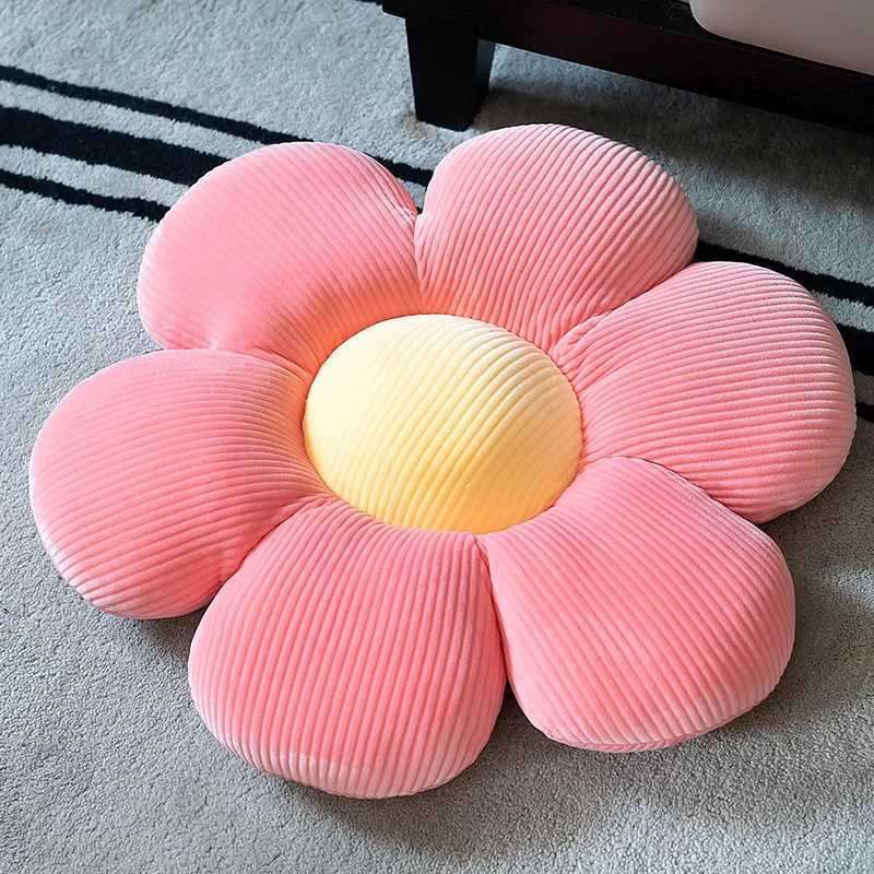 Stuffed Six Petal Flower Cushion Girly Room Decor SunflowerSetting for Kids Bedroom Seat Pillow Bay Window Pink Flower H260323