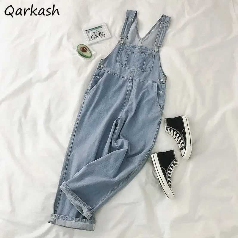 Jumpsuits Women Denim Blue Preppy Style Lovely Chic New Spring College Fashion Leisure Distressed Strap Overalls Korean Harajuku M260323
