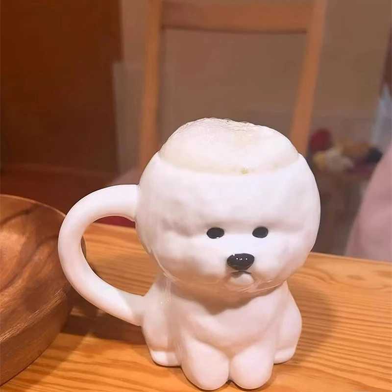 New 1PC Creative Cute Little Dog Cerc Mugs Office Water Drinking Cups Coffee Cups Birthday Gifts Couple Cups Home Daily Use D260323