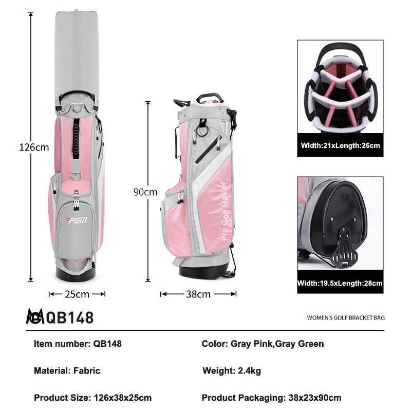 PGM QB148 Golf Bag Womens Stand Ball Bag Lightweight Club Bag Backpack 7-hole Sports Bag D260323