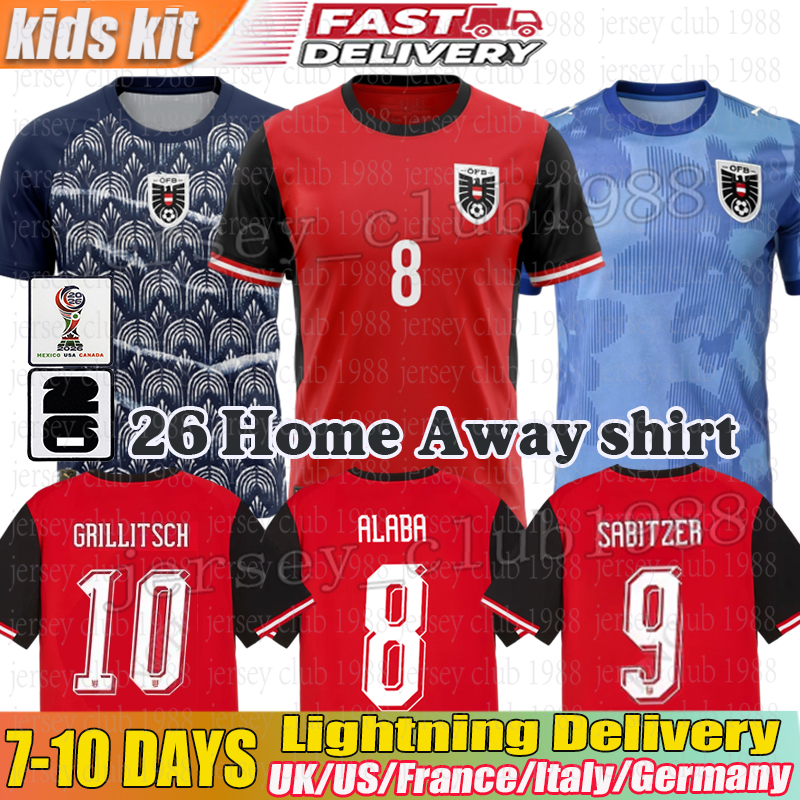 Austria Jersey 2026 Alaba Laimer Sabitzer Seiwald Soccer Jersey Arnautovic Football Shirt Grillitsch austria soccer jersey 3xl 4xl away jersey kids kit world cup