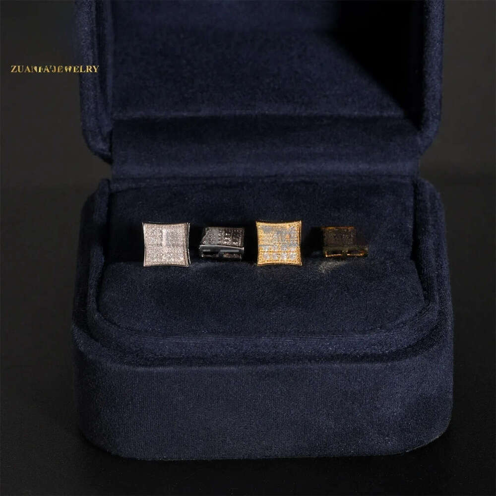 Ready to Ship Wholesale Hip Hop Jewelry Ear Studs VVS Moissanite Diamond 925 Sterling Silver Iced Out Stud Earring Men Women