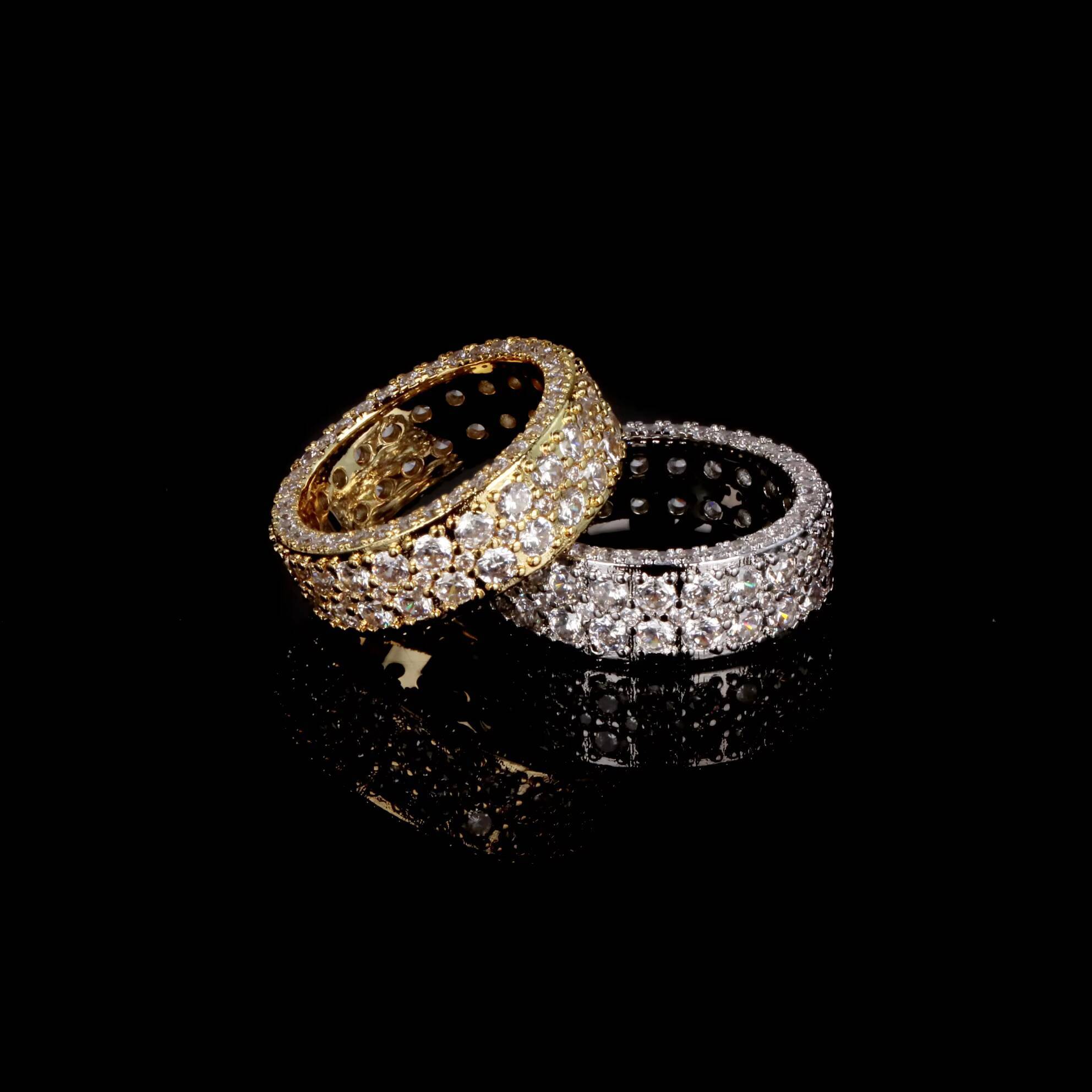 Wholesale Rapper Style Hip Hop Jewelry Men Women Iced Out Gra Certificate Moissanite Brass Gold Rings Cluster