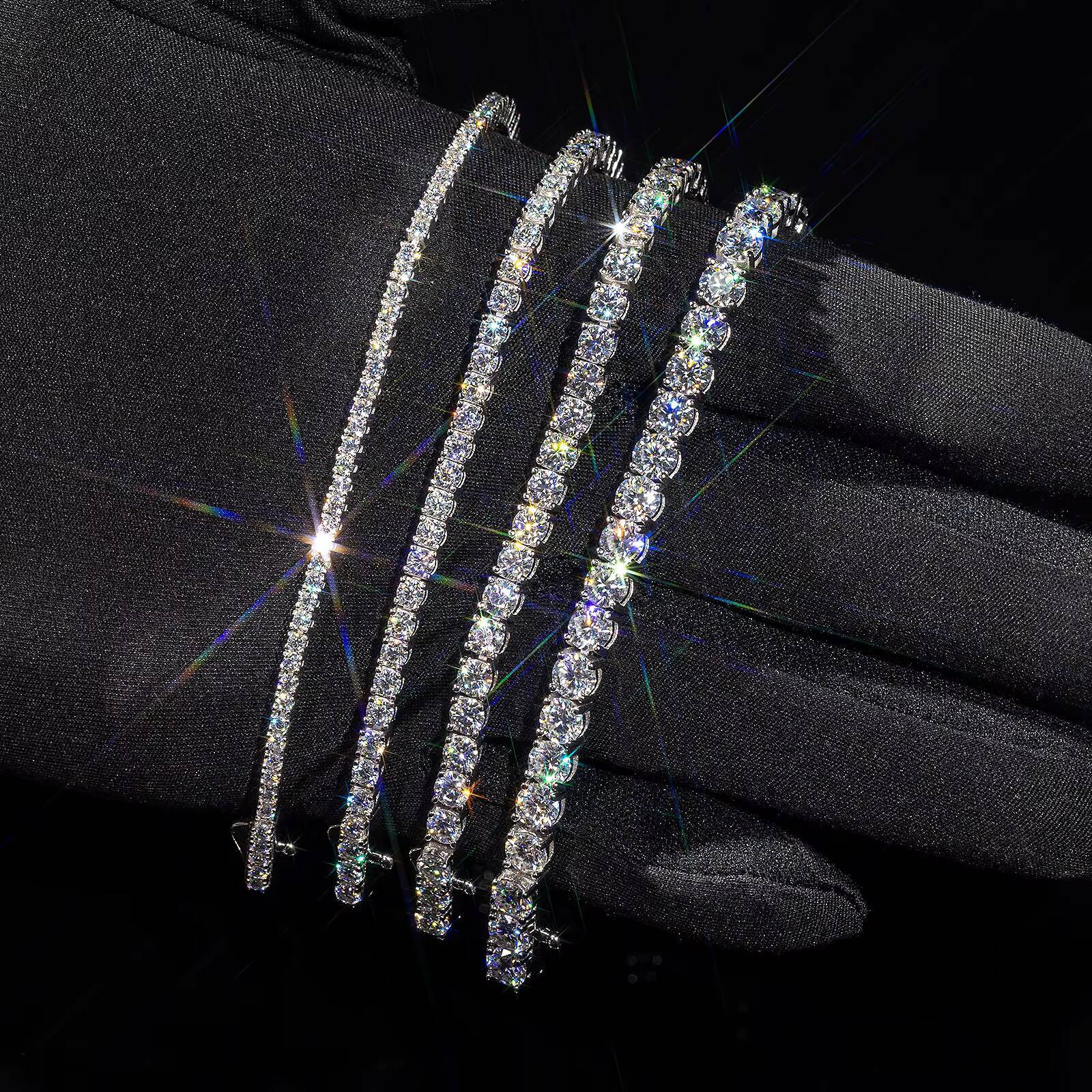 Moissanite Diamond Tennis 14K Gold Plated 925 Silver Fine Jewelry Men Women Gift 2mm 3mm 4mm 5mm VVS GRA Iced Out Chain Bracelet