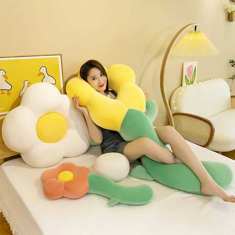 Long Flower Plush Body Pillow Creative Large Sunflower Cushion Sofa Decorative Stuffed Body Pillow Sleeping Back Cushion Decor H260323