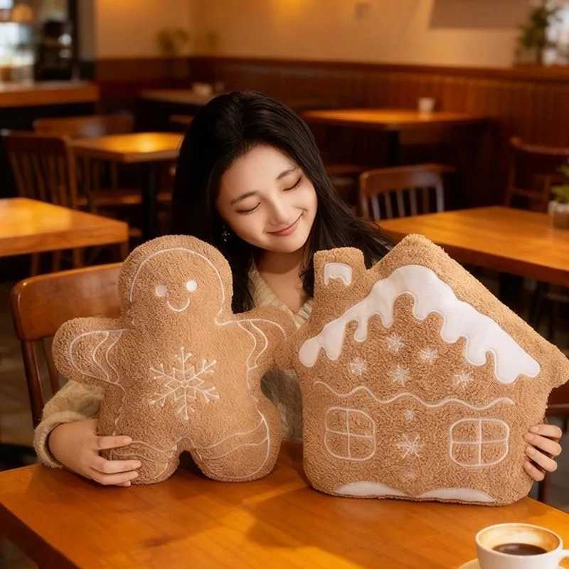 New Christmas Gingerbread Man Snowflake Snow House Cushion Decoration Sofa Living Room Bedhead Sleep Companion Gift Delivery H260323