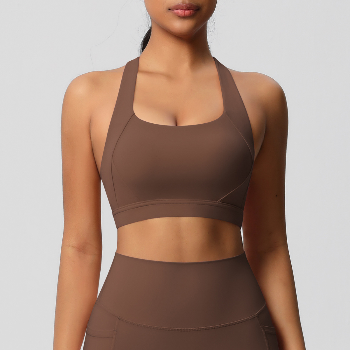 New Brushed Yoga Tank Top Sports Bra: Shock-Absorbing, High-Performance Pilates, Running, and Fitness Yoga Wear