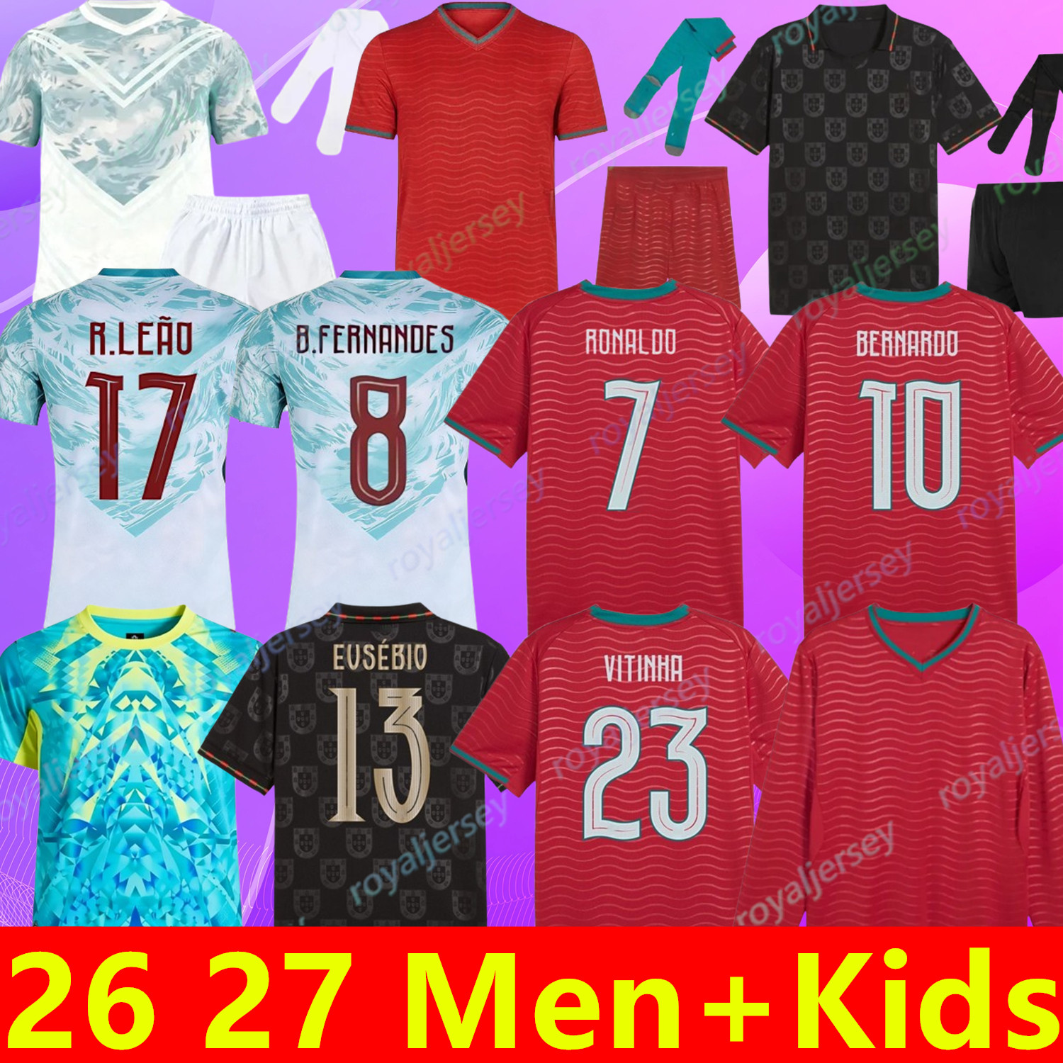 2026 2027 Portugal Special Edition JOAO FELIX RONALDO soccer jerseys N.MENDES RUBEN DIAS Football shirts G.RAMOS R. LEAO NETO VITINHA JOAO NEVES NETO Kids Kits uniforms