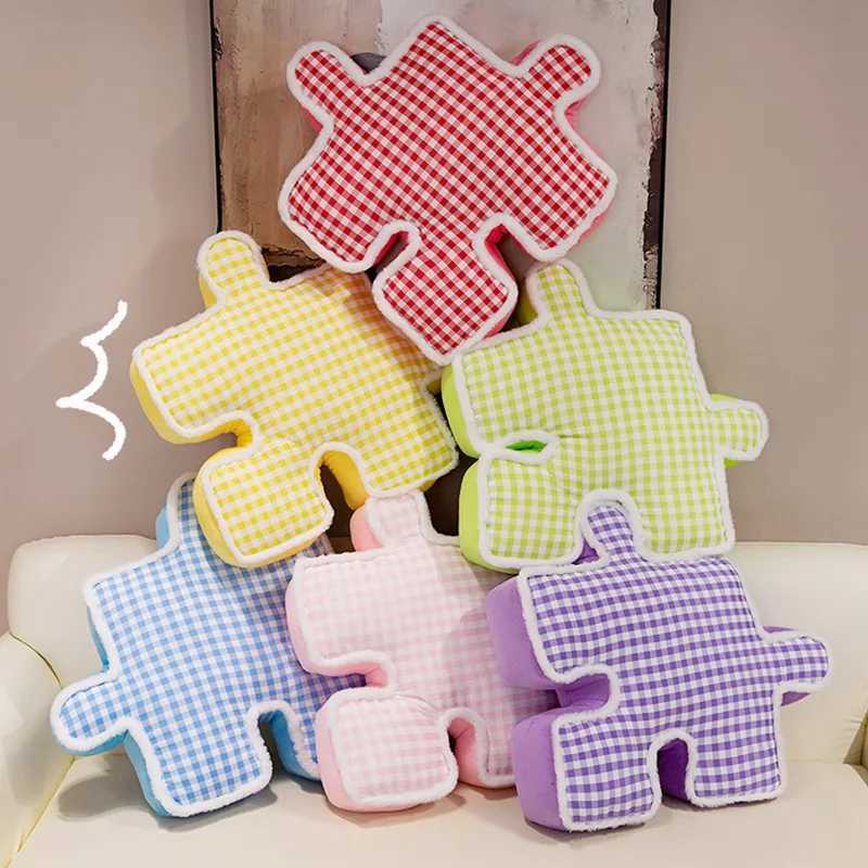 Adult Puzzle Plaid Pillow Creative Cushion For Bedroom Bed Sofa Living Room Bay Window Office H260323