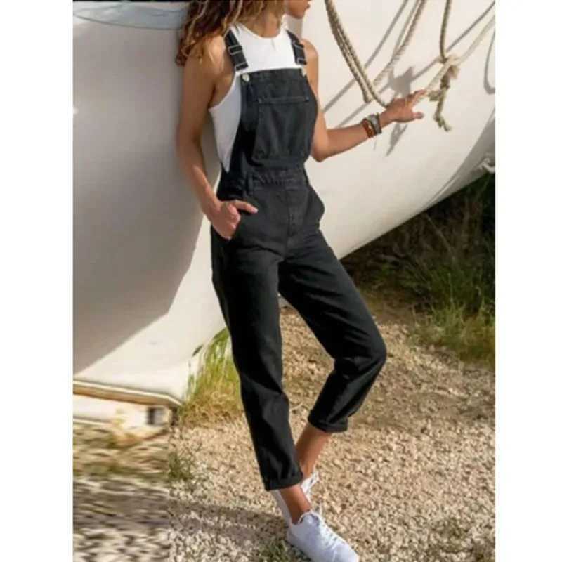 Womens Overalls Denim Stretch Straight Leg Jeans Boyfriend Overall Regular Fit Bib Jean Jumpsuits Comfy Adjustable Straps M260323