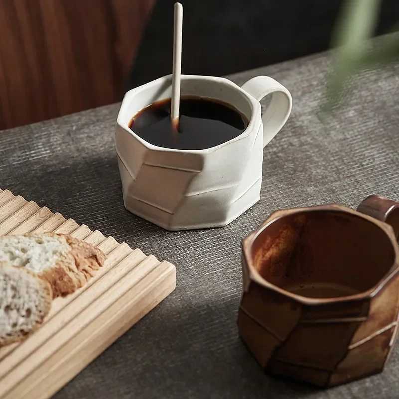 240ml Vintage Handmade Ceramic Mug Creative Japanese Couple Coffee Cup Latte Pull Flower Mug Milk Tea Cups Office Water Cups H260323