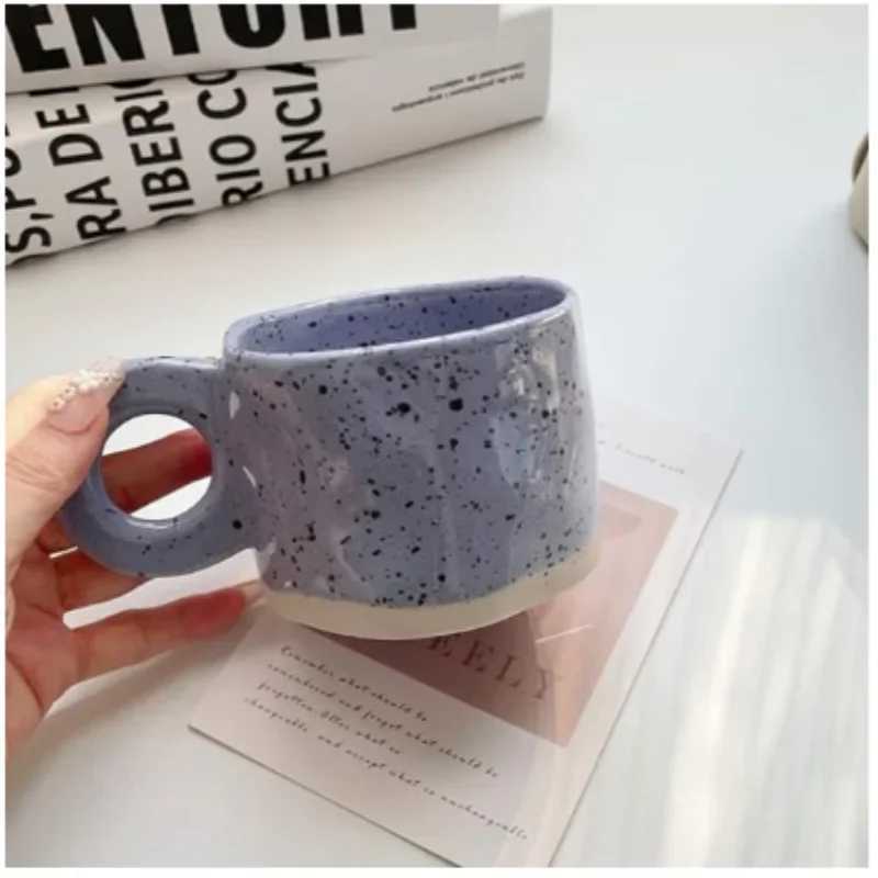 250ml Ceramic Mug Ring Handl Coffee Milk Modern Print Porcelain Mug Handmade Ceramic Hot Chocolate Cup Couple Handgrip Cups H260323