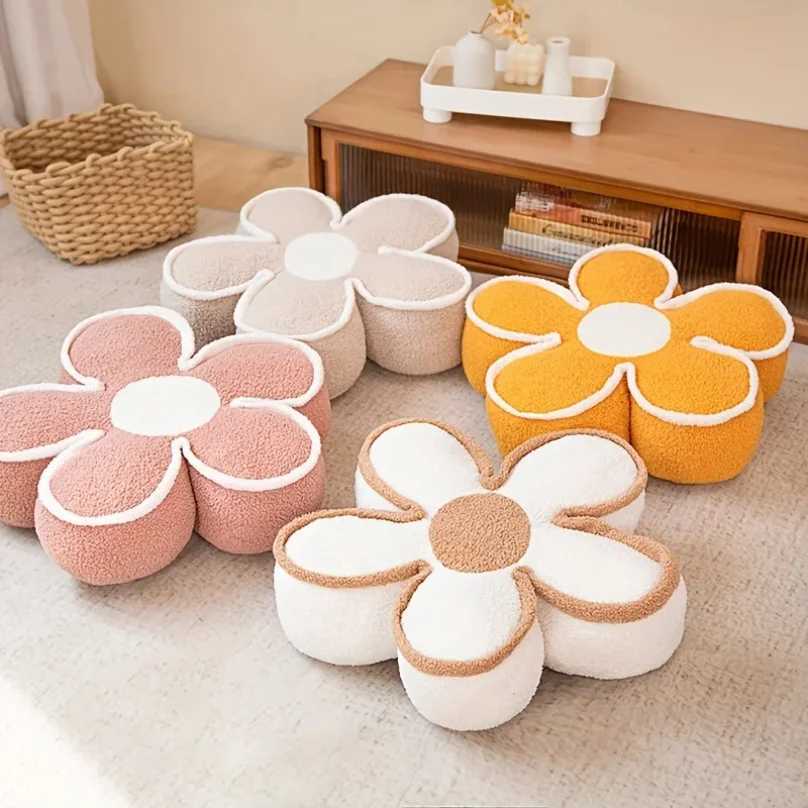 50cm Flower Pillows Soft Flower Shaped Floor Cushion for Living Room Bedroom Sofa Couch Winter Warm Decoration H260323