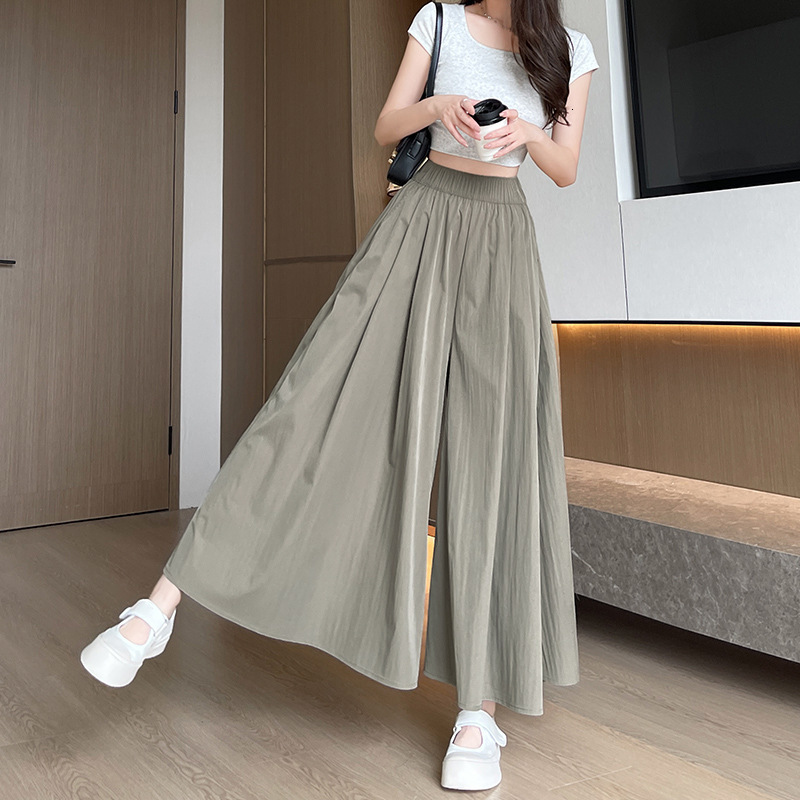 Ice Silk Yamamoto Skirt-pants For Women Summer Thin New Model Petite Designer Pants High-waisted Long Skirt Loose Quick-dry Wide-leg Pants