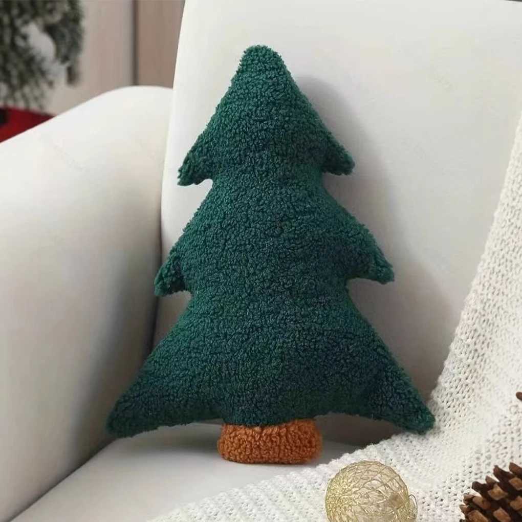 2025 New Home Decor Christmas Tree Pillow Festive Holiday Throw Cushion Soft Xmas Plush Sofa Bed Decorations Kids Cute Gifts H260323