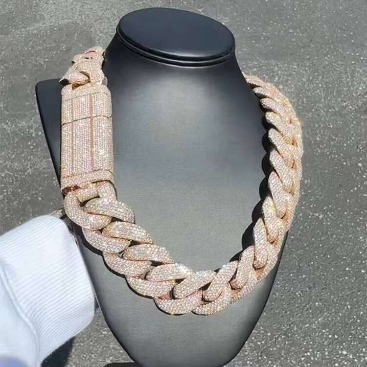 Big Size 30Mm Hip Hop Jewelry Iced Out Miami S925 Sterling Silver VVS Moissanite Rapper Cuban Link Chain Necklace