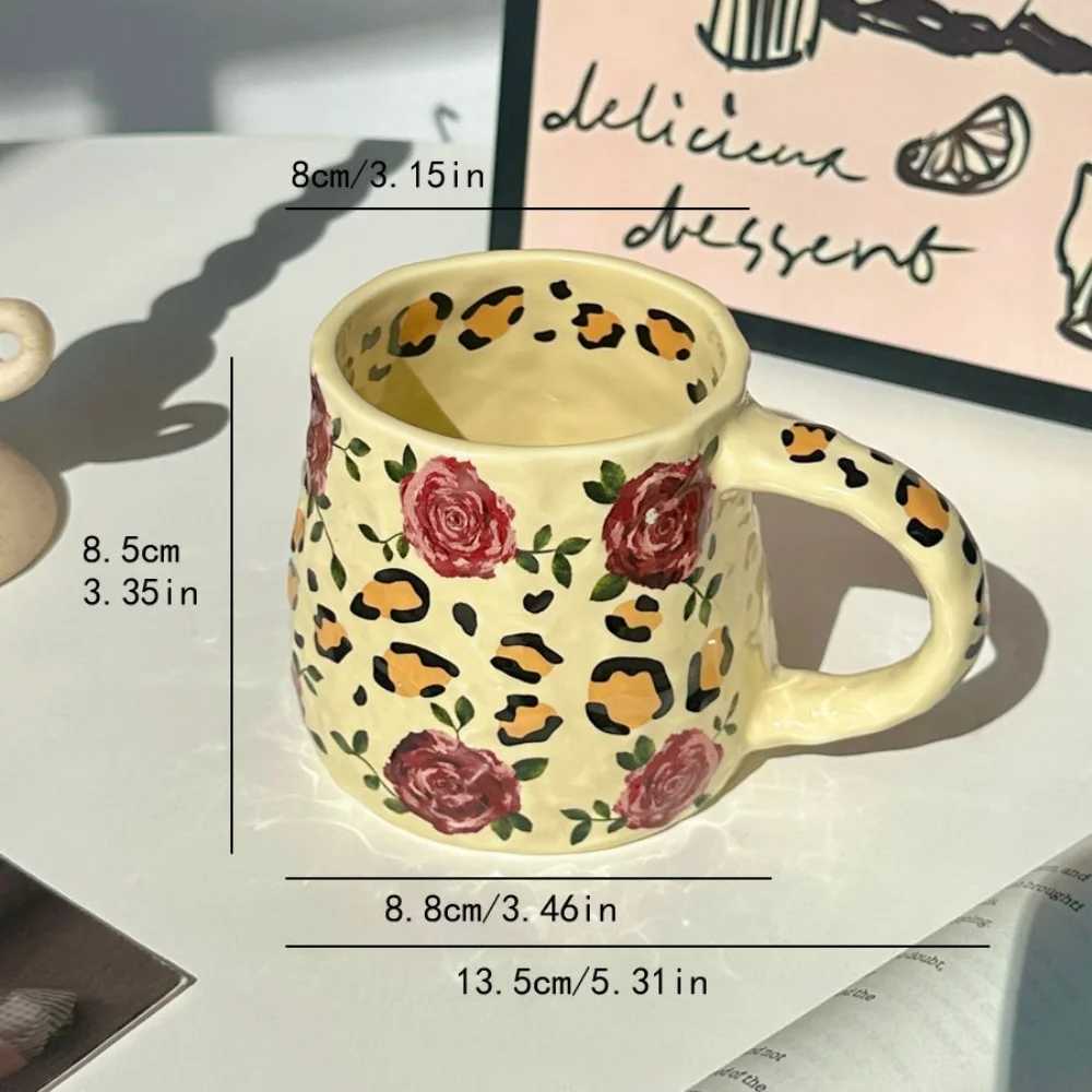 380ml Ceramic Mug Coffee Cups Milk Tea Cup Handmade Ceramic Hot Chocolate Cup Oatmeal Breakfast Mug Drinkware Kitchen H260323