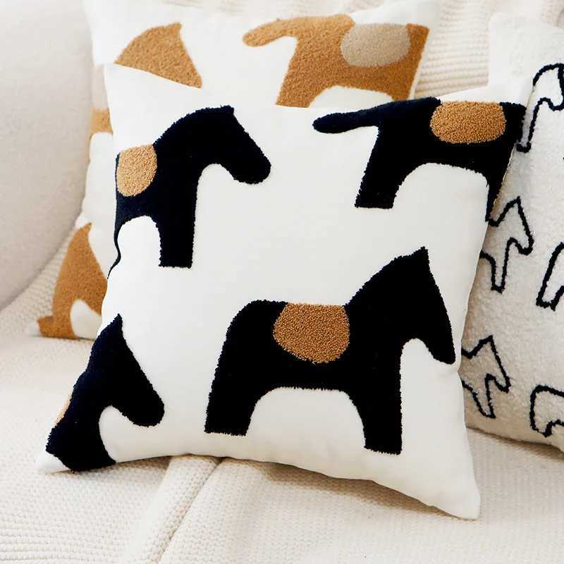 Cute Childrens Horse Nordic Minimalist Cushion Covers For Home Sofa Bed Throw Pillow Case Living Room Decorative H260323