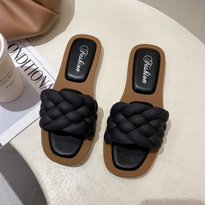 Summer new flat bottomed one line sandals for women anti slip Korean version fashionable and versatile womens sandals for womens outerwear 250117BJ - view 9