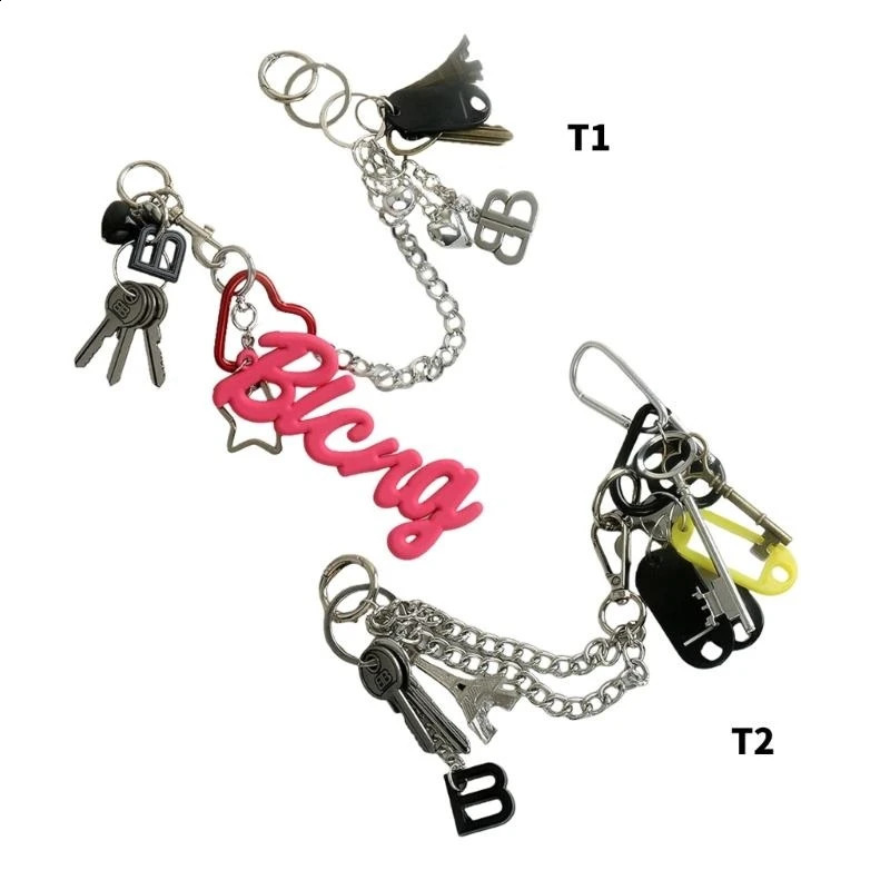 Soft Silicone Key Chain Portable Silicon Keyring Pendant with Artistic Graffiti for Trendsetters P9YF 260323