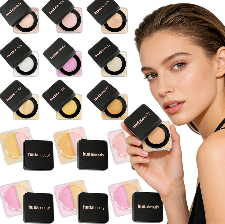 HUDAbeauty 2-in-1 Easy Bake Loose Powder Dual Shade Baking Setting Powder with Long-Lasting Oil Control Lightweight Matte Finish Ideal for All Skin Ty