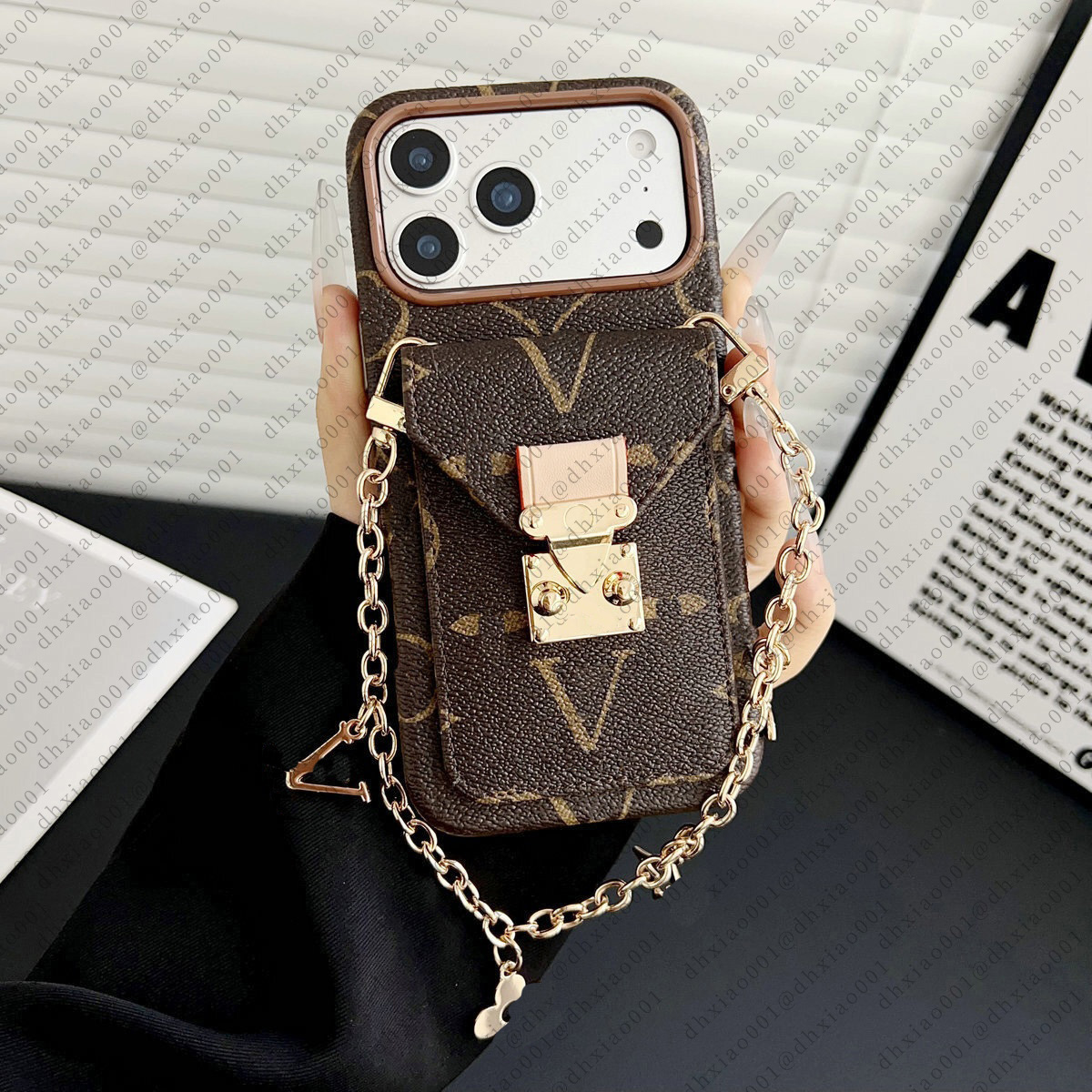 Crossbody Wallet Phone Case Designer for iPhone 17 Pro Max Case Card Holder Apple iPhone 16 Pro Max 14 13 15 Case Luxury Handbag Mobile Cover Scarf Lanyard iPhone Case
