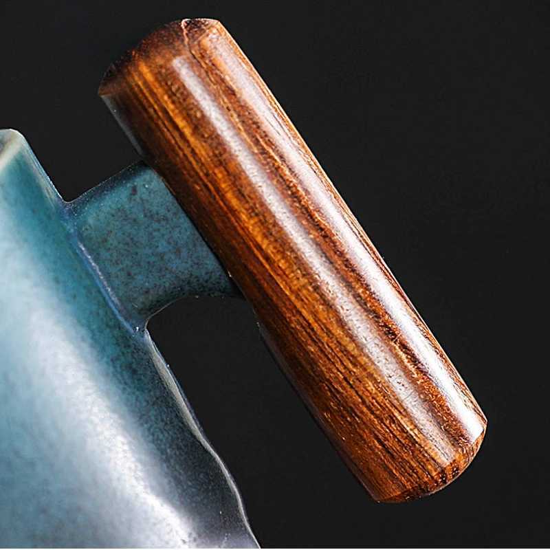 Creative Handmade Exquisite Coffee Cup Vintage Coffee Cup With Wooden Handle Mug Cups Mugs Drinkware Kitchen Dining Bar Home D260323