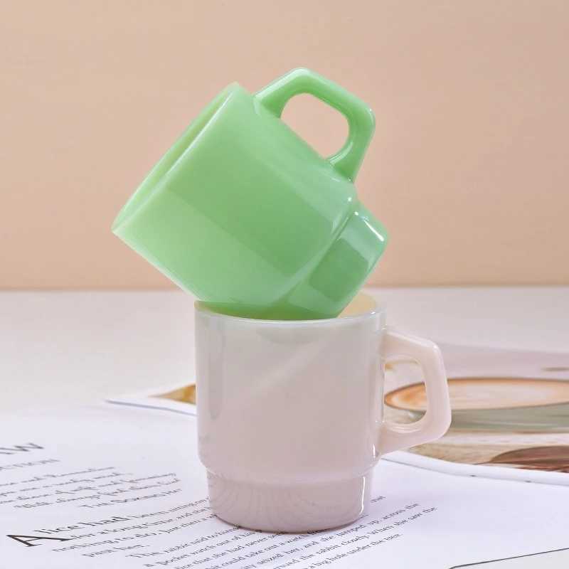 Korean Style Glass Coffee Travel Mug Milk Tea Water Cup Espresso Cups Personalized Milk Jade Mugs Mate Gifts Tableware D260323