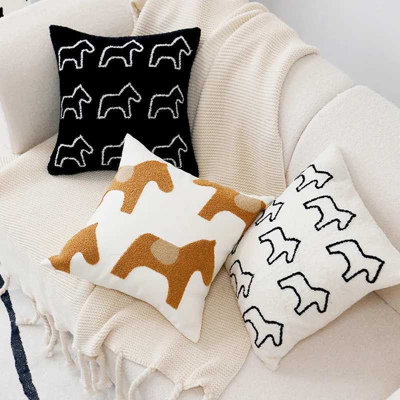 Cute Childrens Horse Nordic Minimalist Cushion Covers For Home Sofa Bed Throw Pillow Case Living Room Decorative H260323