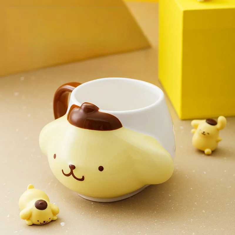 My Melody Pompompurin Embossed Ceramic Mug 450ml Kawaii Anime Coffee Mug Microwave Dishwasher Safe for Home Office Gift D260323