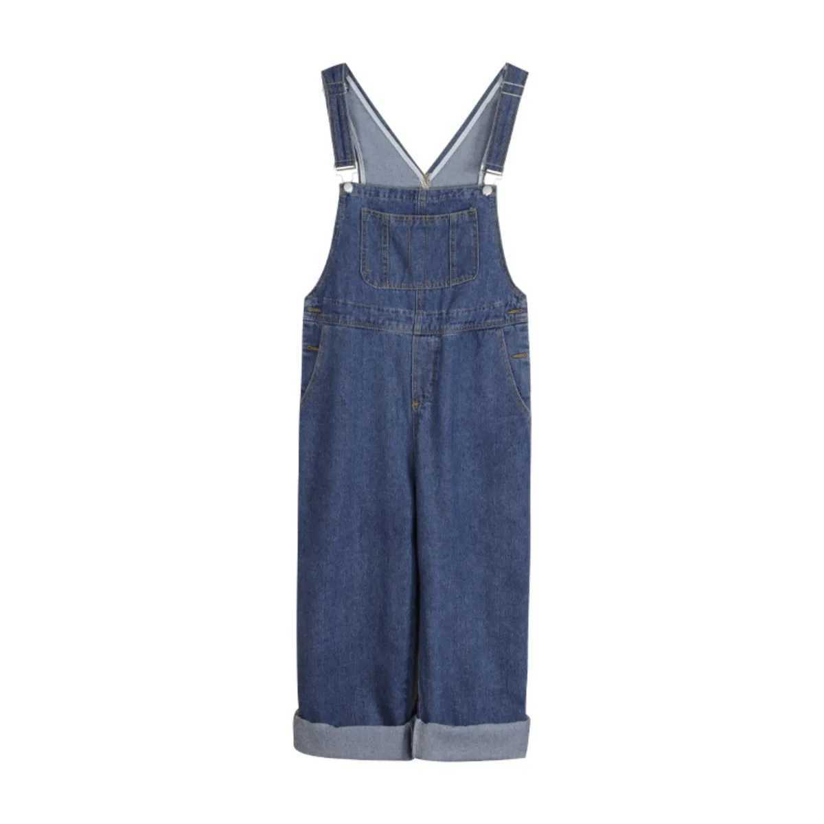 2026 New Womens Casual Wide-Leg Suspender Pants Denim Overalls wiTH PoCKets and Suitable For All Seasons M260323