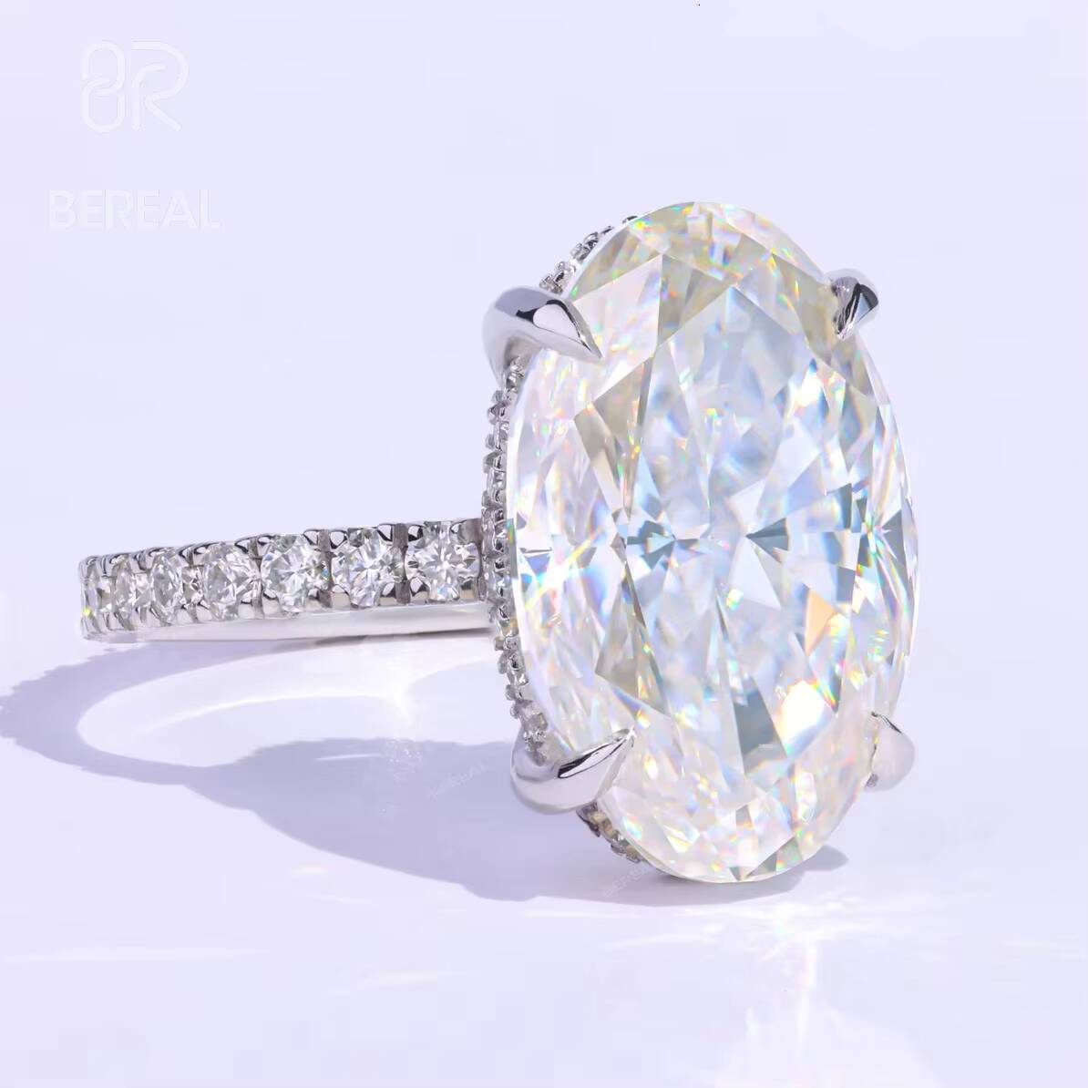 IGI Certified Lab Grown Diamond Ring Women Custom CVD Radiant Oval Vvs Lab Created Made Diamond Pave Engagement Ring Jewelry