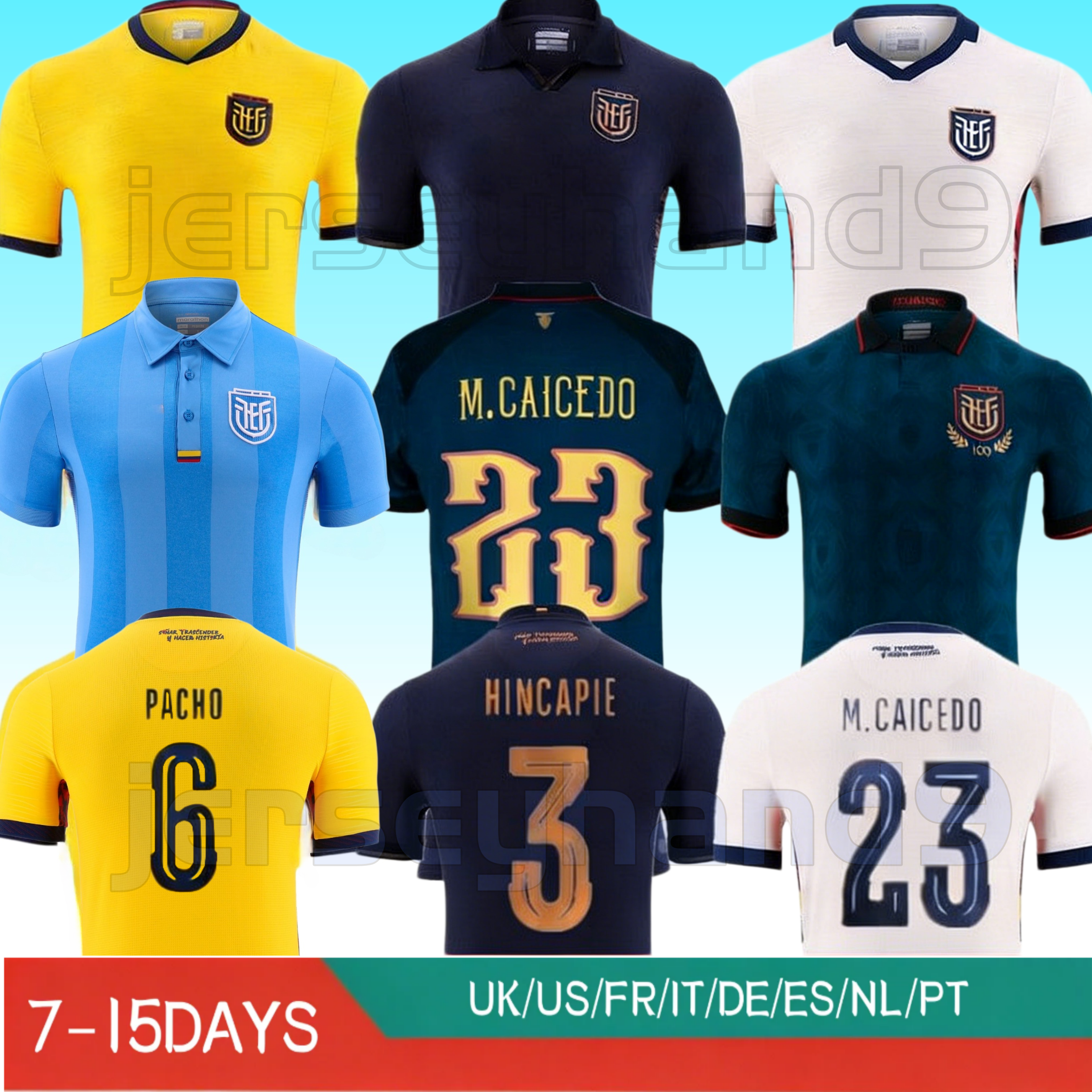 2026 Ecuador Soccer Jerseys 2026 2027 VALEMNCIA Martinez Hincapie D. Palacios M. Caicedo Home Away 3rd Fotball Shirts Copa America