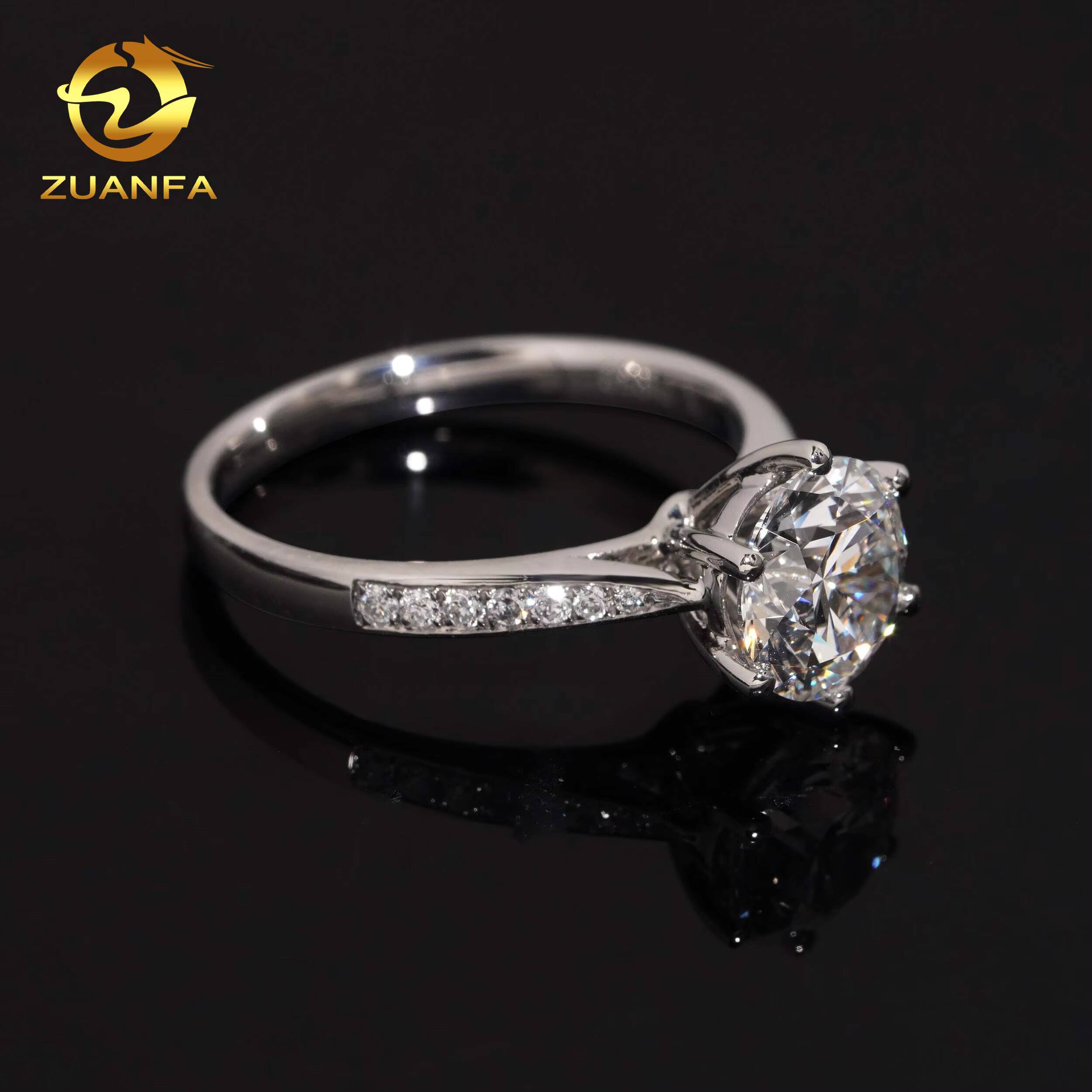 IGI Certificate 6Prongs Diamond Wedding Ring Platinum Women Fine Jewelry Lab Grown Diamond Engagement Ring for Women