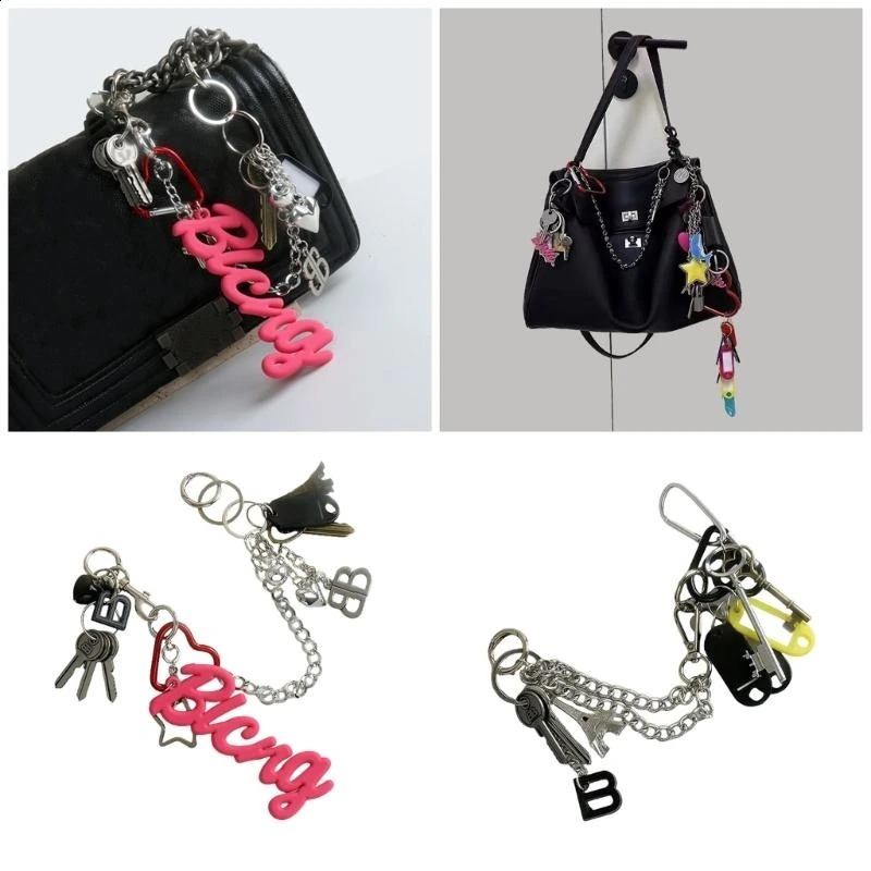Soft Silicone Key Chain Portable Silicon Keyring Pendant with Artistic Graffiti for Trendsetters P9YF 260323