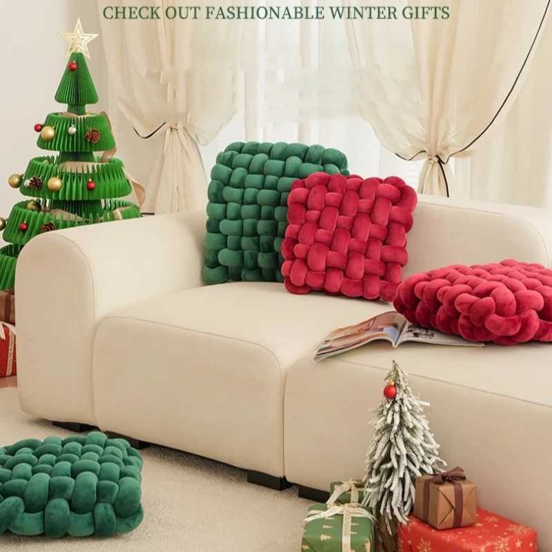 Knot Plush Cushion Nordic Aesthetic Decorative Throw Pillow Office Sleeping Floor Windowsill Back Cushion Decor New Year Gift H260323