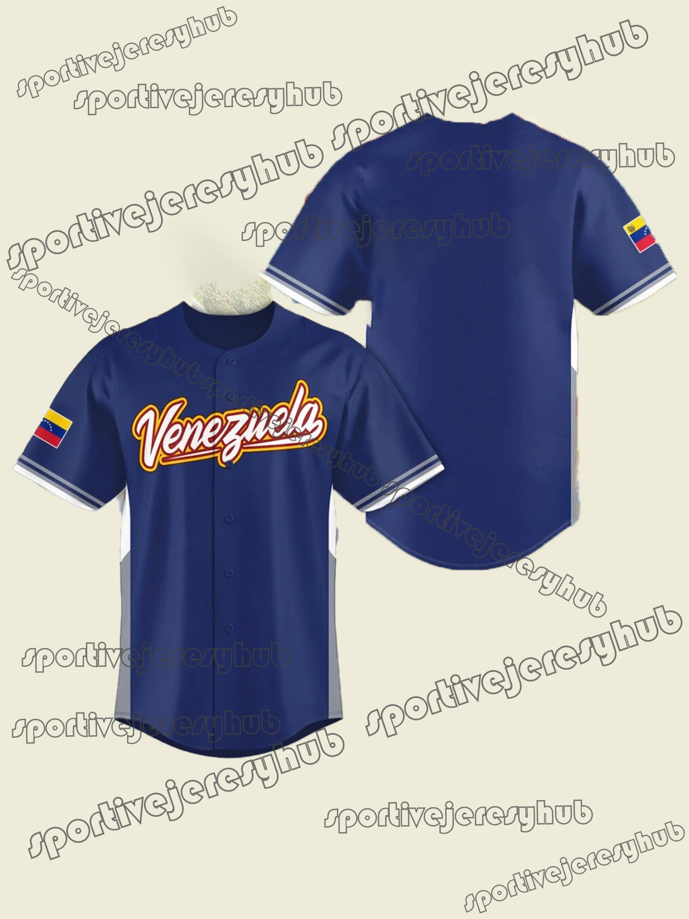 2026 Venezuela Custom Baseball Jersey Stitched Acuna Jr. Arraez Suarez Gimenez Contreras Chourio Contreras Torres Machado Rodriguez