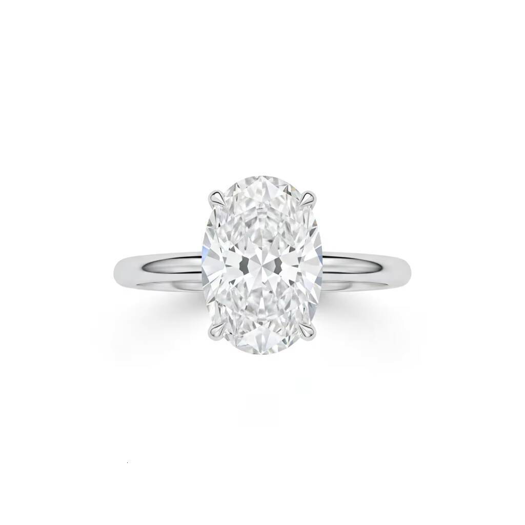 Modern 9K White Gold IGI Certified VVS2 F Color 1-5 CT Oval Cut Lab Grown Diamond Prong Setting Solitaire Ring Women ANIVA Gold