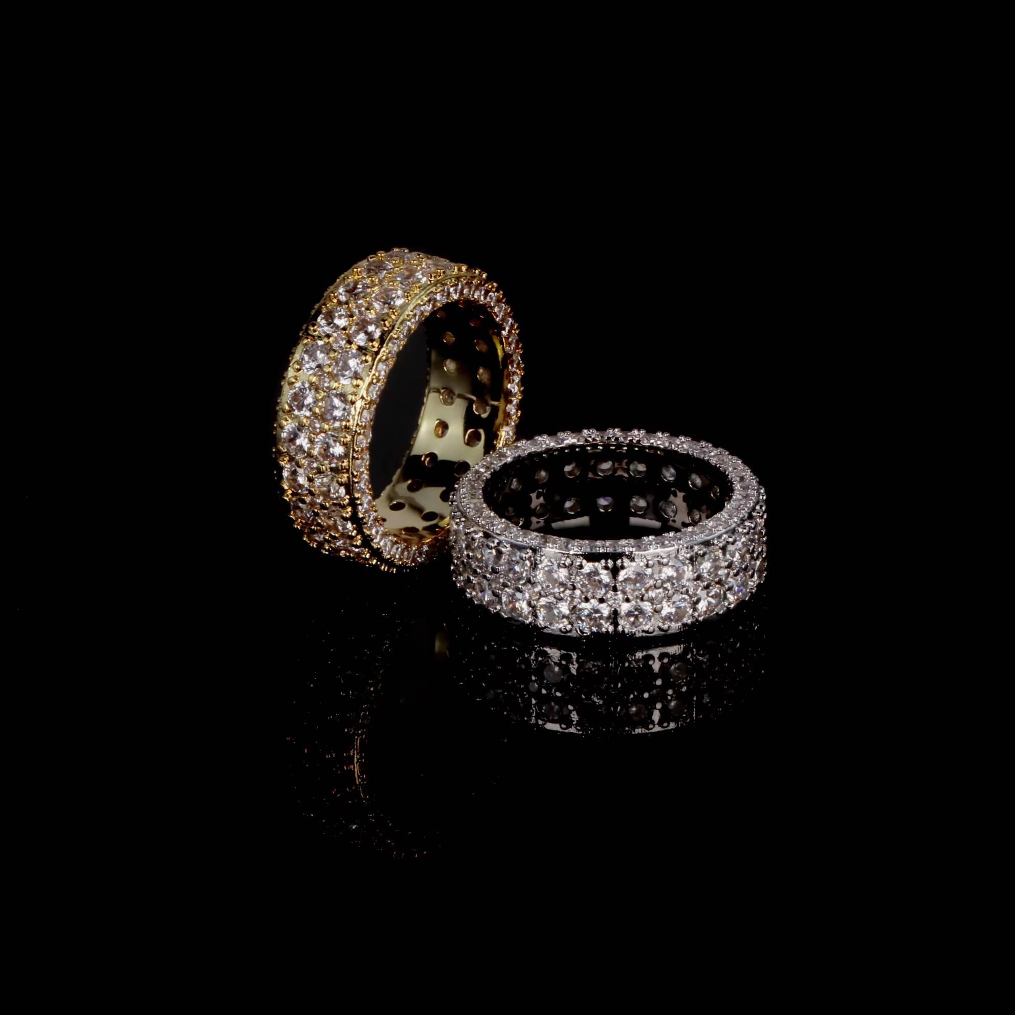 Wholesale Rapper Style Hip Hop Jewelry Men Women Iced Out Gra Certificate Moissanite Brass Gold Rings Cluster