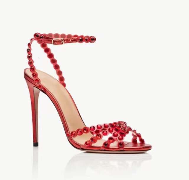 Cross-Border Manufacturer Order European And American Style Elegant Socialite Jelly Sandals Stiletto Colorful Diamond High Heels For Banquets