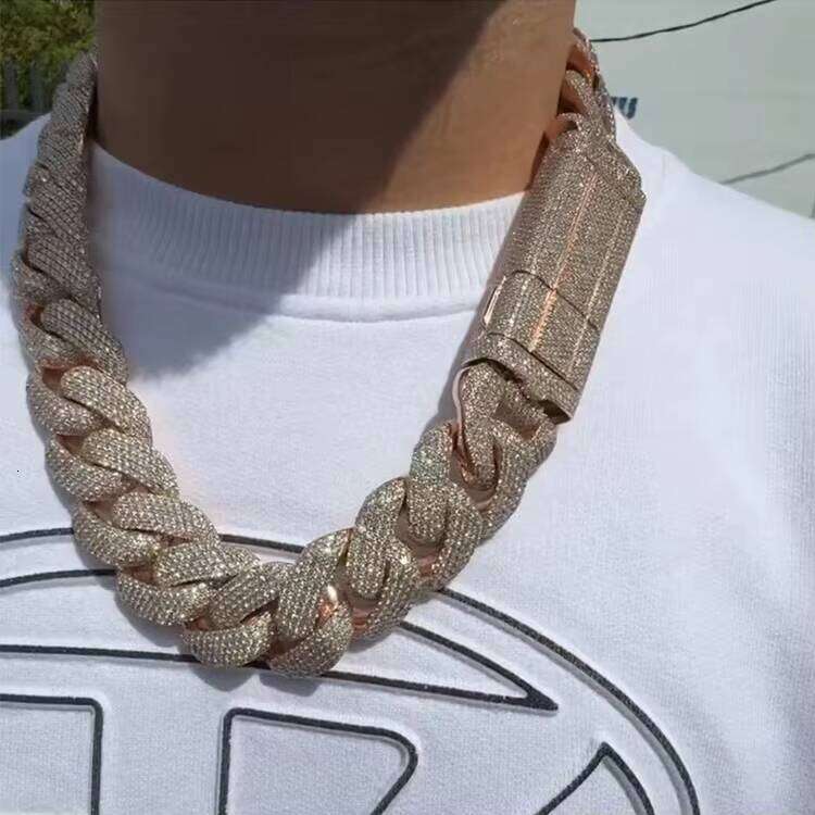 Big Size 30Mm Hip Hop Jewelry Iced Out Miami S925 Sterling Silver VVS Moissanite Rapper Cuban Link Chain Necklace