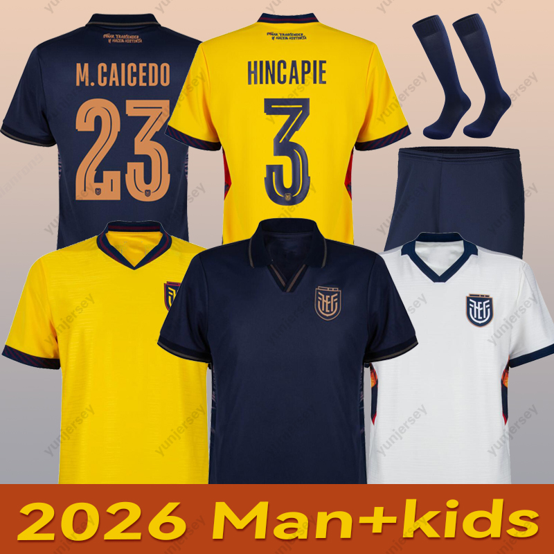 2026 Ecuador soccer jerseys Centenary 2026 2027 Home Away Third Men kids Players Fans world cups Football Shirt Kit IBARRA MENA PRECIADO M.CAICEDO PACHO SARMIENTO