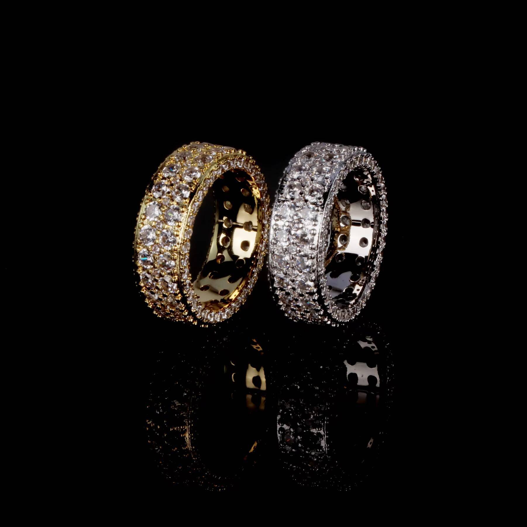 Wholesale Rapper Style Hip Hop Jewelry Men Women Iced Out Gra Certificate Moissanite Brass Gold Rings Cluster